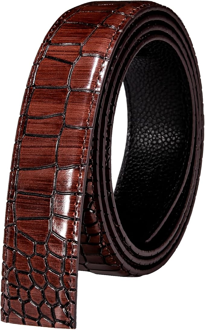 Dubulle Men's Ratchet Belt Gold/Black/Red/Green/Blue/White Automatic Buckle Business Casual Belt Gift - Adjustable Fit