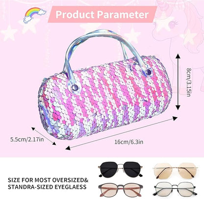 PERFECTSIGHT Hard Shell Eyeglasses Case, PU Leather Protective Glasses Case, Cute Eyeglass Case for Women Men Girls