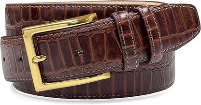 Men's Oil-Tanned Genuine Leather Dress Classic Belt 1-1/8"(30mm) or 1-3/8"(35mm) Wide One Piece Dress Belt