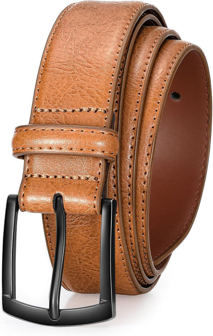 Men's Belt Genuine Leather Belt for Men Dress Casual Golf Jeans Pants 1 3/8"