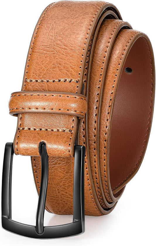 Men's Belt Genuine Leather Belt for Men Dress Casual Golf Jeans Pants 1 3/8"