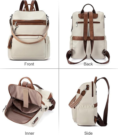 BOSTANTEN PU Leather Laptop Backpack for Women Designer Travel Backpack with Laptop Compartment Ladies Computer Shoulder Bags