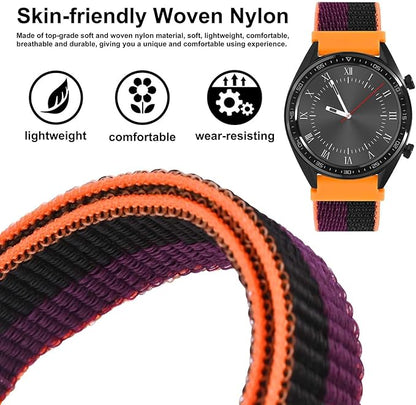 WOCCI 20mm Adjustable Nylon Watch Band, Quick Release Sport Loop Strap (Dark Berry)