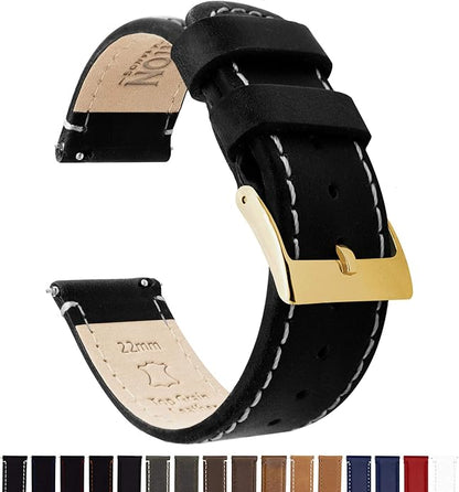 BARTON WATCH BANDS - Top Grain Leather Watch Bands Compatible with Apple Watch Models - 1, 2, 3, 4, 5, 6, 7, 8, 9, 10, SE, Ultra & Ultra 2