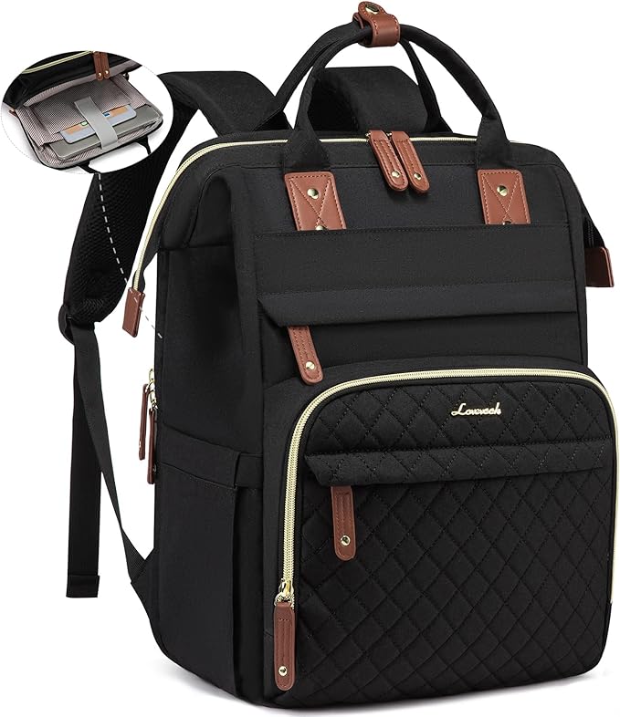 LOVEVOOK Laptop Backpack for Women, 15.6'' Waterproof Nurse Bag Teacher Work Backpack Purse for Women, Travel Computer Backpack for College Office Business Ladies