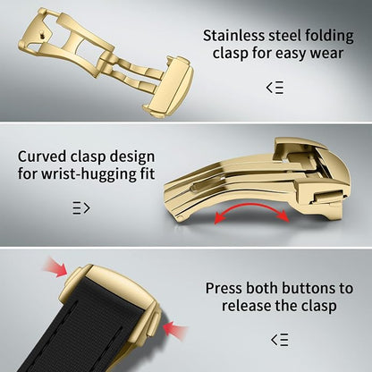 ULLCHRO Watch Strap Watch Band 20mm 22mm Man Waterproof Quick Release Bands Sport Replacement Strap Soft FKM Rubber Watchband
