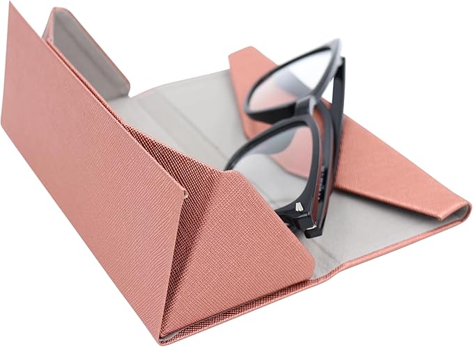Real Sic Glasses Case for Men and Women - Magnetic Folding Hard Shell Sunglass Holder - Inspired by Solid Color