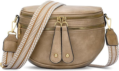 KKXIU Crossbody Sling Bag for Women Trendy Fanny Pack Vegan Leather Chest Bag | Trendy