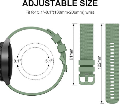 Vanjua 22mm Watch Bands Quick Release Replacement Wristband, 4 Pack Soft Silicone Waterproof Sport Straps Band for Men Women