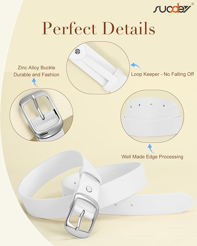 SUOSDEY Women Belts For Jeans Dresses Pants Ladies Leather Waist Belt with Elegant Buckle, Width 1.3"