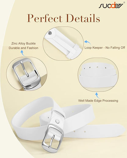 SUOSDEY Women Belts For Jeans Dresses Pants Ladies Leather Waist Belt with Elegant Buckle, Width 1.3"