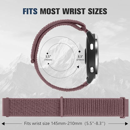 18mm 20mm 22mm Hook and Loop Watch Band Compatible with Garmin Vivoactive 5/ Vivoactive 6/ Vivoactive 3, Soft Nylon Breathable Sport Strap for Venu 2S/ Venu3S/ Forerunner 265s,Venu 3/ Venu 2 Men Women