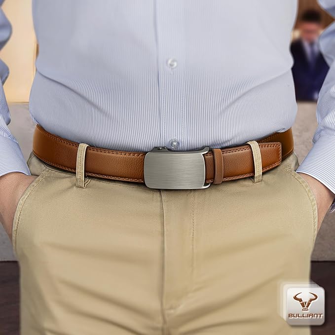 BULLIANT Men's Ratchet Belt Nontrimmable-Click Belt Adjustable for Men Gift Lightweight 1 3/8"