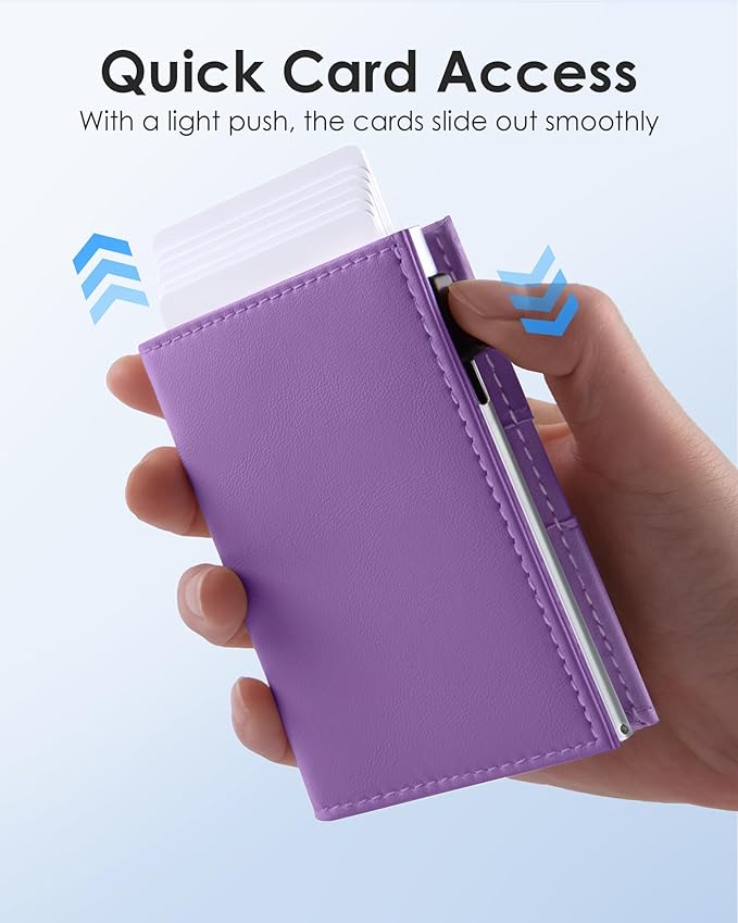 QLD RFID Wallet Women - Small Slim Trifold Wallet Anti-Theft Pop up Card Holder, Minimalist, Ultra Thin, Front Pocket, Premium Leather, 9-11 Cards Capacity | ID Window | Cash Slot
