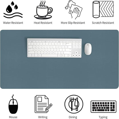 Bloss Light Blue Desk Mat 31.5x15.7, Desk Matt for Desktop, Waterproof Large Desk Mat, Computer Mat for Office/Home/Decor