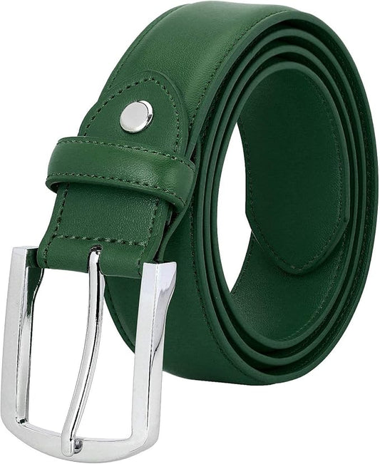 Falari Men Genuine Leather Casual Dress Belt With Single Prong Buckle, Classic Style Belt
