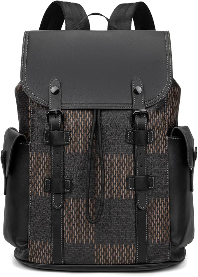 KingTo Laptop Backpack for Men Luxury Anti-Theft Travel Backpack Casual Business Waterproofing Computer Bag (B-Brown)