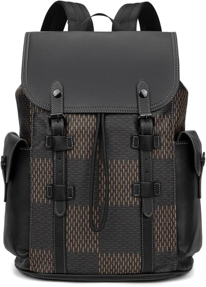 KingTo Laptop Backpack for Men Luxury Anti-Theft Travel Backpack Casual Business Waterproofing Computer Bag (B-Brown)