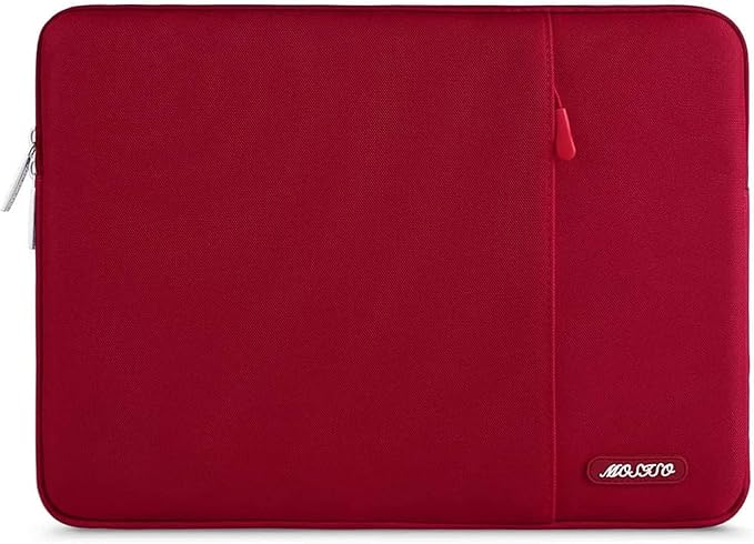 MOSISO Laptop Case 15 inch, 15 inch Laptop Sleeve Compatible with MacBook Air M5 A3448 M4 A3241 M3 A3114 M2 A2941 2026-2023, Dell XPS, Polyester Vertical Computer Sleeve Bag with Pocket, Red