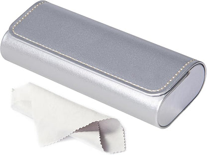 RayLove Glasses Case Hard Shell, Travel Sunglasses Case, Leather Hard Eyeglass Case for Women, Reading Glasses Case for Men