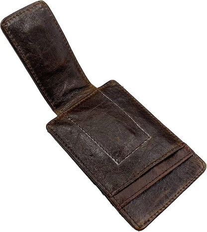 Money Clip RFID Front Pocket Wallet Men Leather Slim Minimalist Wallet