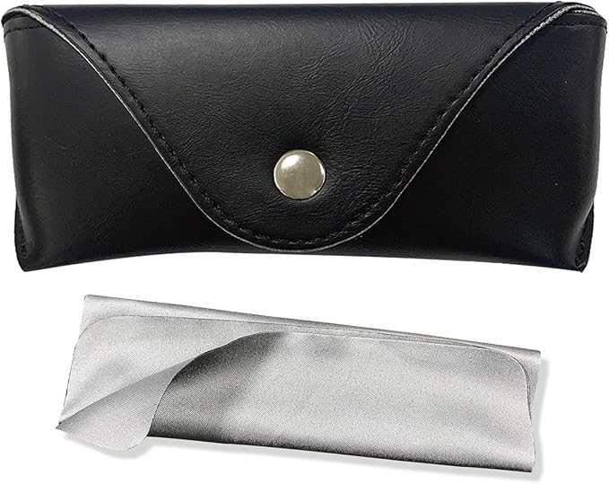 LogHog Portable Leather Glasses Case,Flexible Sunglasses Pouch Slim Case for Women Men Horizontal Eyeglass Case