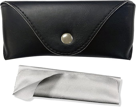 LogHog Portable Leather Glasses Case,Flexible Sunglasses Pouch Slim Case for Women Men Horizontal Eyeglass Case