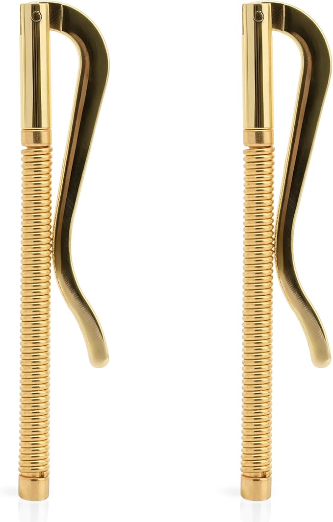 CRAFTMEMORE Avail 4 Colors Spring Money Clip for Money Clip Wallet Leathercraft Accessories Pack of 2 (Gold)