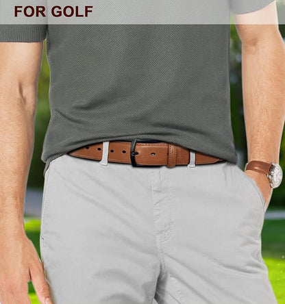 KEMISANT Men Belt-Genuine Leather Belt for Men Dress Casual Golf Jeans 1 3/8"
