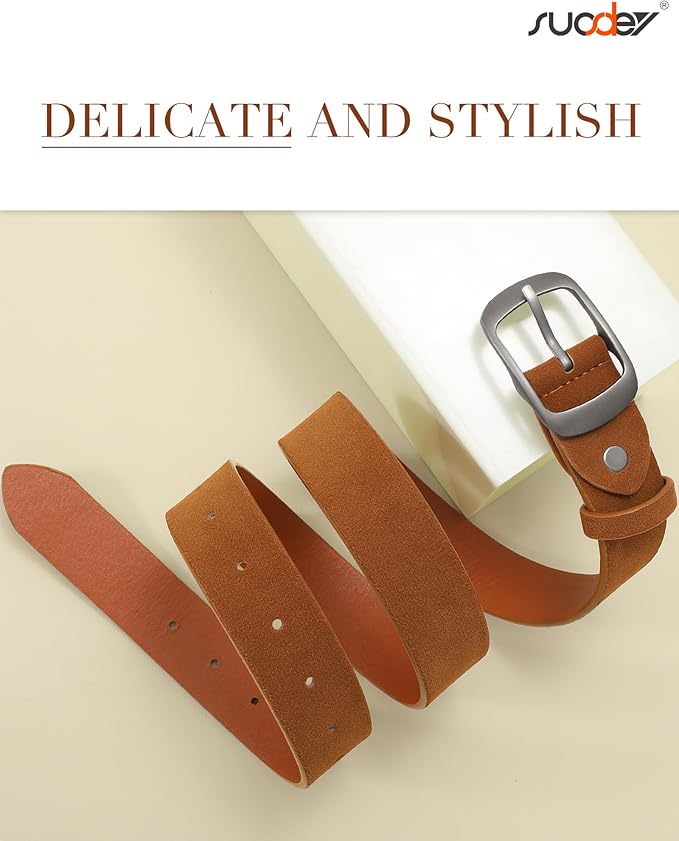 SUOSDEY Women Belts For Jeans Dresses Pants Ladies Leather Waist Belt with Elegant Buckle, Width 1.3"