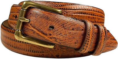 Adam Gold Men's Genuine Full-Grain Cowhide Leather Dress Belt 1-1/8"(30mm) Wide Polished Buckle
