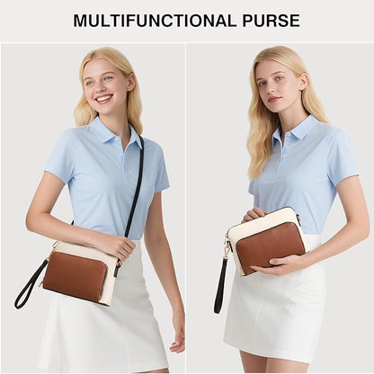 Marvolia Crossbody Bag for Women - PU Leather Shoulder Bag Trendy Small Crossbody Purse Bag for Travel Work Party