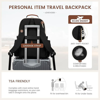 LOVEVOOK Laptop Backpack for Women with Pouch Pocket for Large Capacity Cup,18 Inch Laptop Computer Bag Travel Backpack Purse,Waterproof Work Business Backpack College Teacher Bags,Leopard print