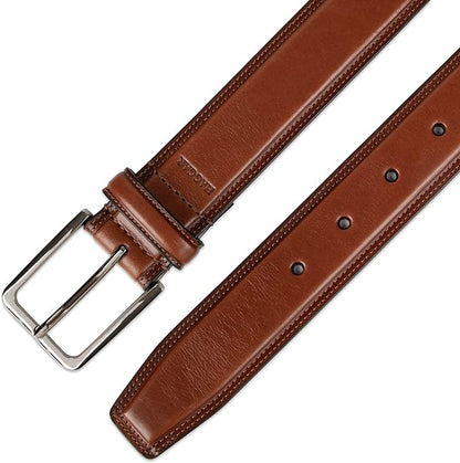Haggar mens Leather Dress Belt for Suits and Pants - Classic, Formal, Business, Work