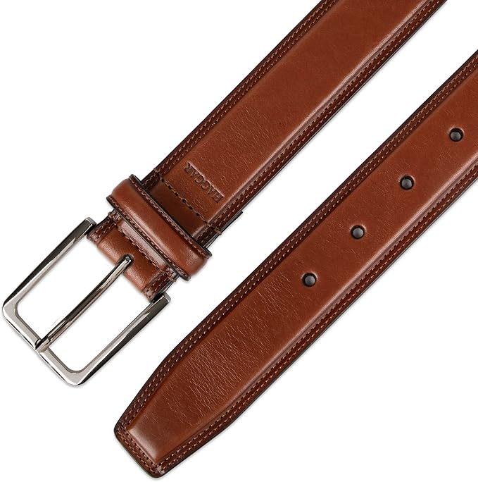 Haggar mens Leather Dress Belt for Suits and Pants - Classic, Formal, Business, Work