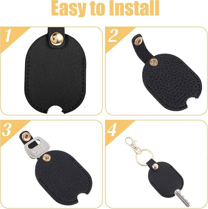 2Pcs Leather Car Key Cover Keychain Car Key Holder Leather Keychain Vintage Keys Fob Cover Stylish Keys Covers Caps Sleeve Broken Cars Loop Replacement Keychains Case Pouch Protector for Women Men