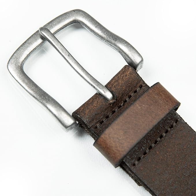 Lucky Brand Men's Jeans Leather Belt| Classic| Casual| Dress| Everyday| American Heritage| Genuine Leather| Metal Buckle