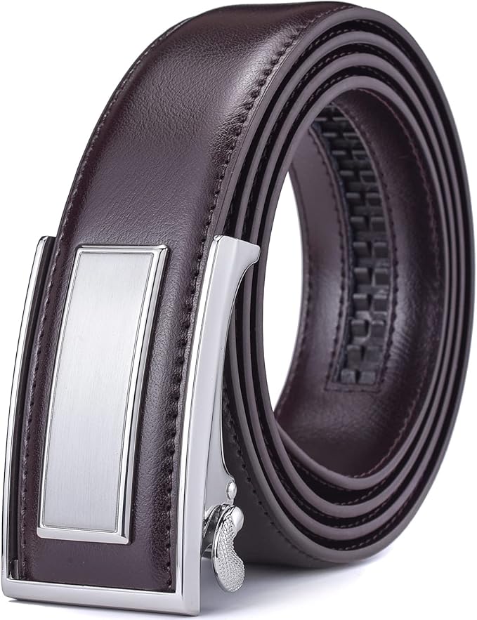 Men’s Belt Beltox Ratchet Dress Leather Buckle Belt Black Brown Blue 1 3/8” Gift Box