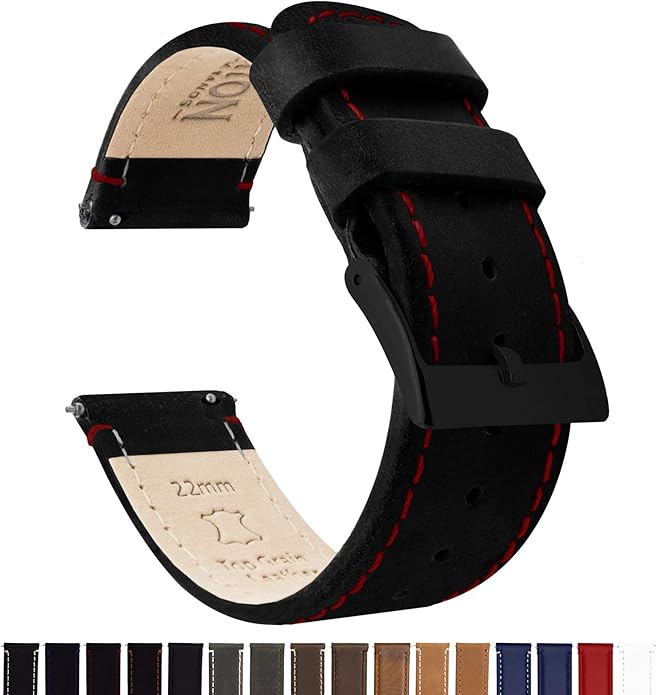 BARTON WATCH BANDS - Top Grain Leather Watch Bands Compatible with Apple Watch Models - 1, 2, 3, 4, 5, 6, 7, 8, 9, 10, SE, Ultra & Ultra 2