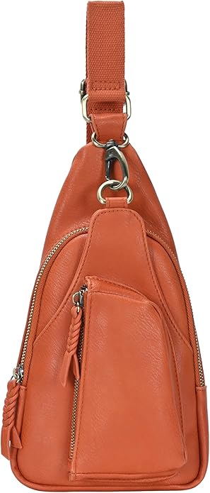 MMS Brands Antik Kraft Tasha Crossbody Sling | Vegan Leather Crossbody Bag for Women with 16-20" Strap | Sling Bags for Women