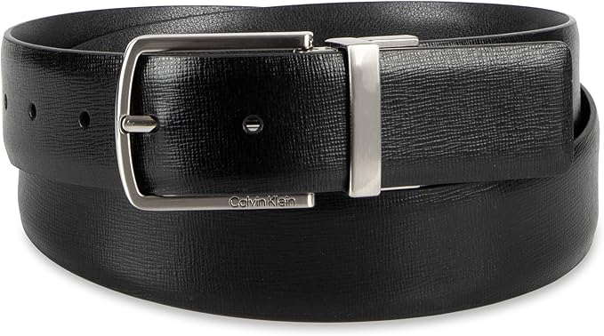 Calvin Klein Men’s Reversible Leather Belt - 2‑in‑1 Versatile Modern Style