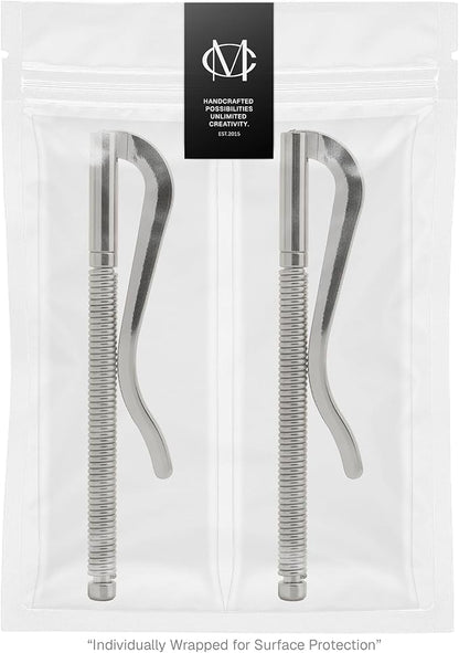 CRAFTMEMORE Avail 4 Colors Spring Money Clip for Money Clip Wallet Leathercraft Accessories Pack of 2 (Silver)