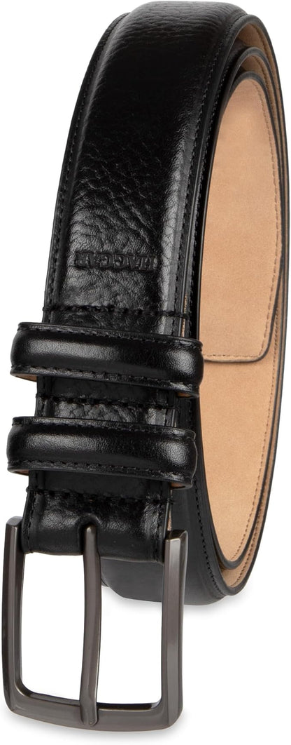 Haggar mens Leather Dress Belt for Suits and Pants - Classic, Formal, Business, Work