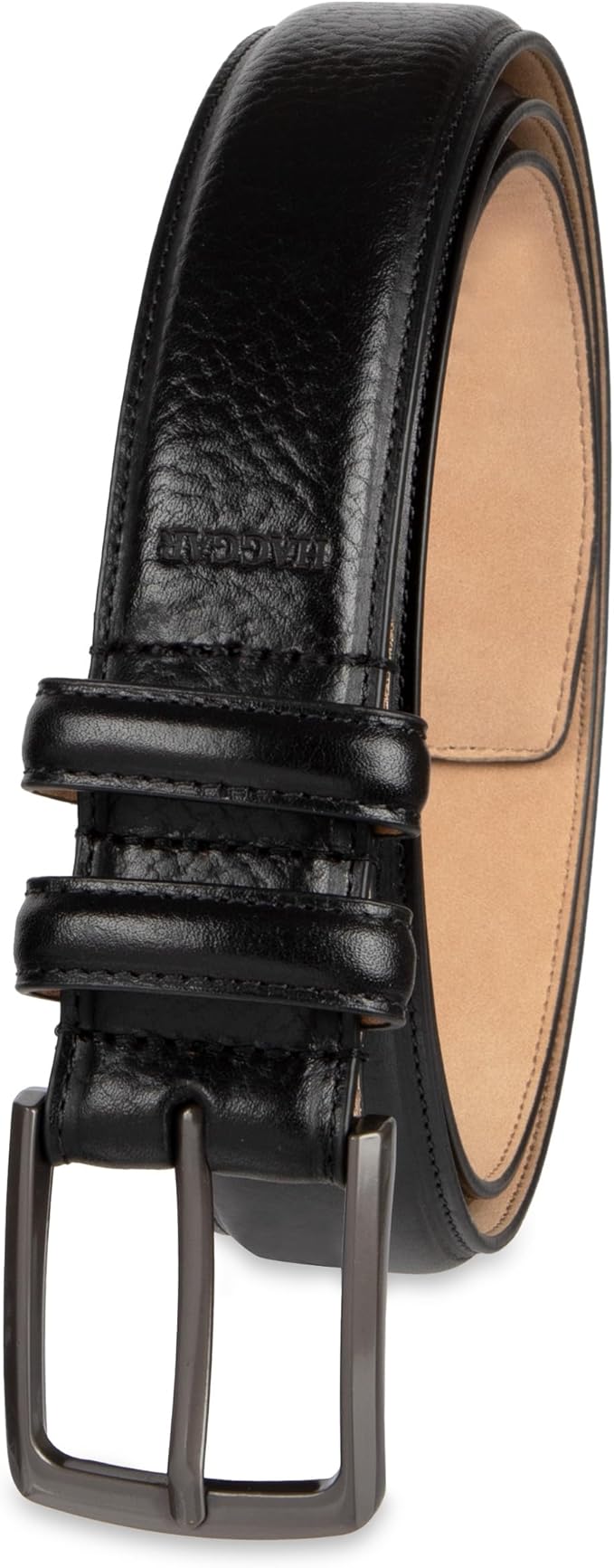 Haggar mens Leather Dress Belt for Suits and Pants - Classic, Formal, Business, Work