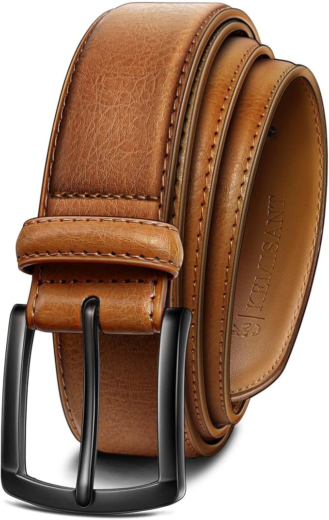 KEMISANT Men Belt-Genuine Leather Belt for Men Dress Casual Golf Jeans 1 3/8"