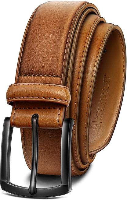 KEMISANT Men Belt-Genuine Leather Belt for Men Dress Casual Golf Jeans 1 3/8"