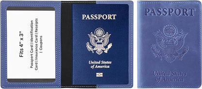 Ciana Passport Holder for Travel – PU Leather Passport Cover and Card Holder for Men & Women – Slim Passport Holder with Card Protector Slot, Travel Must Haves (Purple)