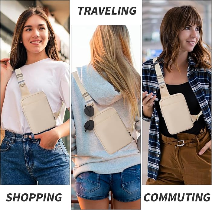 OSOCE Small Sling Bag for Men and Women with RFID Pocket, Anti Theft Crossbody Chest Bag Casual Travel Bag for Hiking