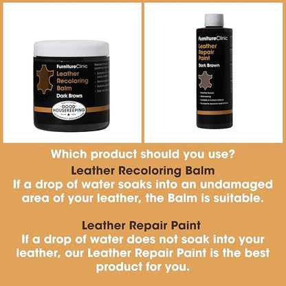 The Original Leather Recoloring Balm by Furniture Clinic - Navy Blue Leather Dye for Furniture, Couches & Car Seats - Restore Scratched, Faded, & Damaged Surfaces