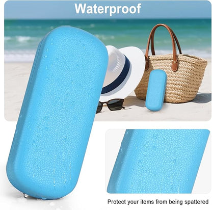 RayLove Glasses Case Hard Shell Eyeglass Case with Cleaning Cloth, PU Leather Protective Eye Glass Cases Fits Most Sunglasses